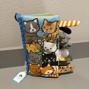 Jellycat London Kitten Tails Crinkle Soft Baby Infant Book Toy Brand New w/ Tags